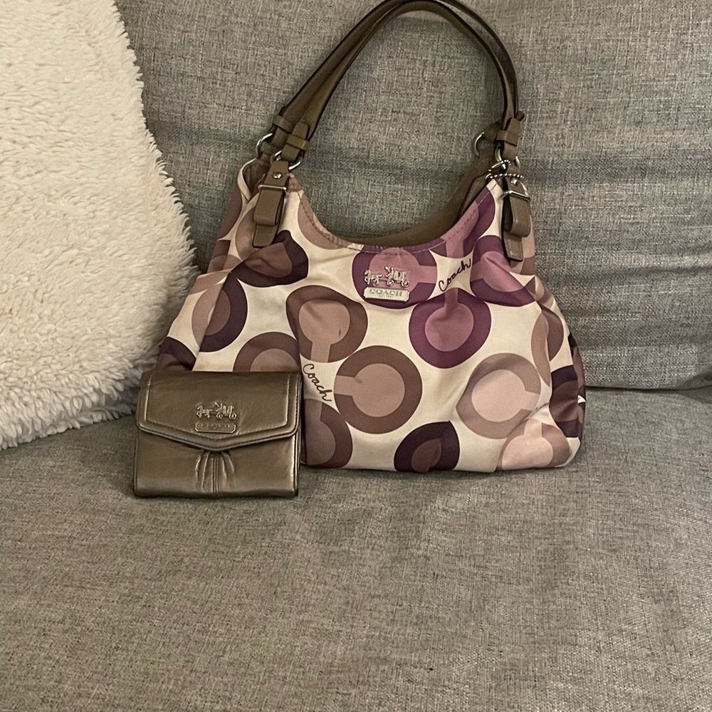 Coach handbag with wallet
